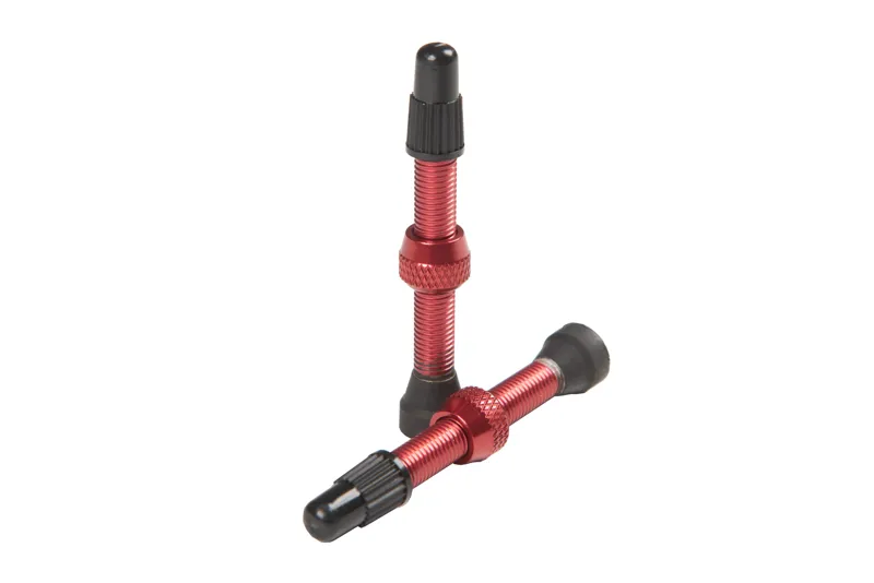 Stans No Tubes Alloy Presta Valves Pair - 44mm - Red-1